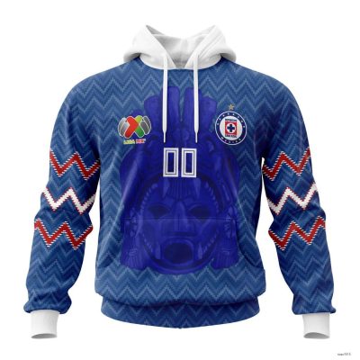 Custom Liga MX Cruz Azul Hoodie Maya Design Mexico Soccer Team
