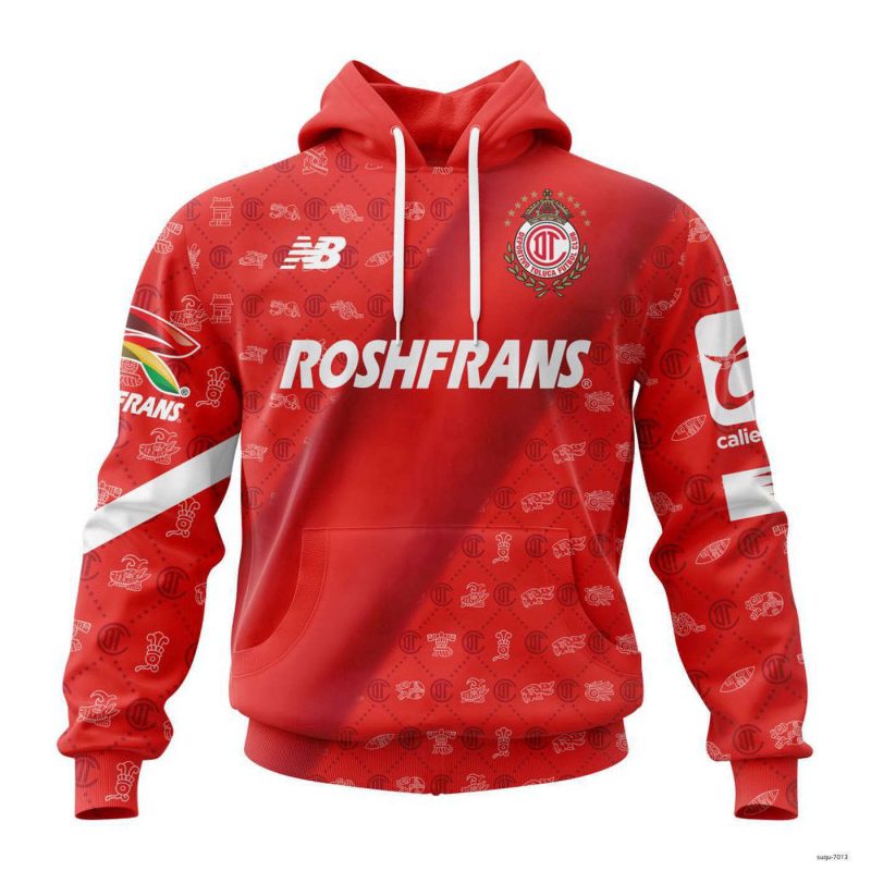 Custom Liga MX Deportivo Toluca Hoodie Aztec Mexico Soccer Team Pullover Gift