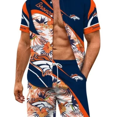 Denver Broncos Combo Hawaiian Shirt and Shorts AHS1097