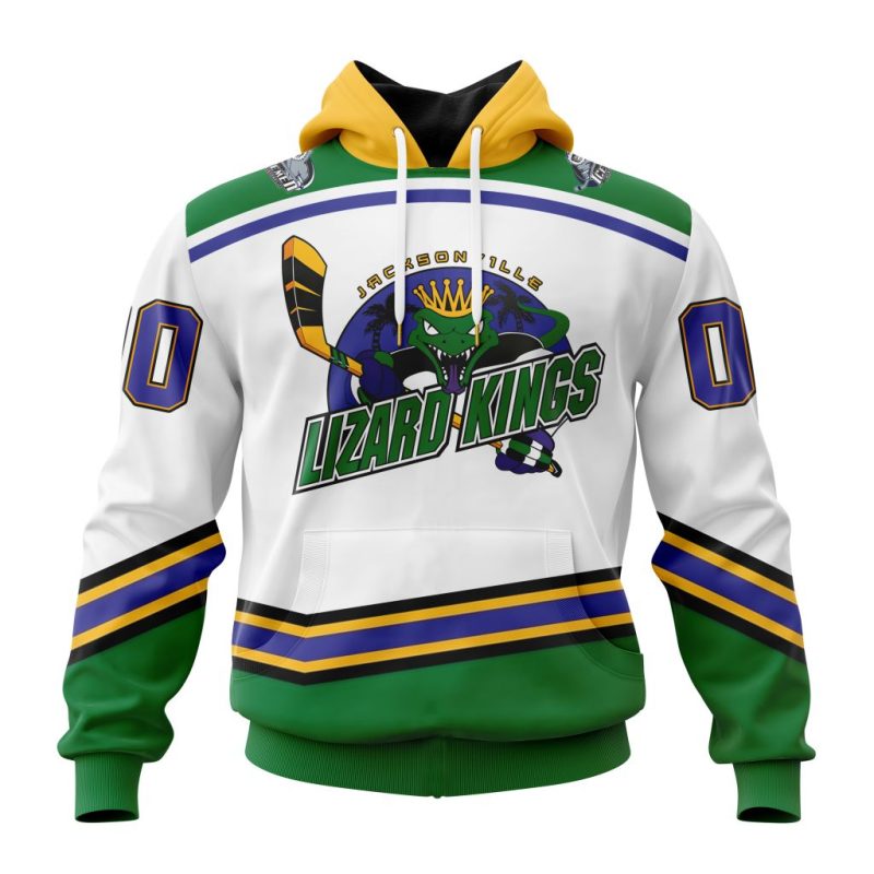 ECHL Acksonville Lizard Kings Personalized White Design Unisex Hoodie