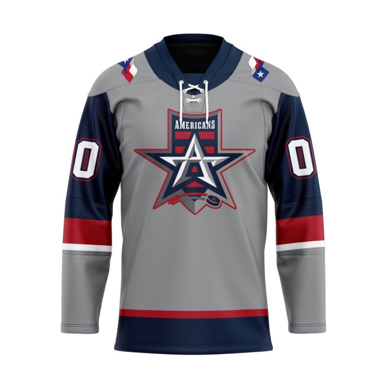 ECHL Allen Americans Personalized Gray Lace Hockey Jersey