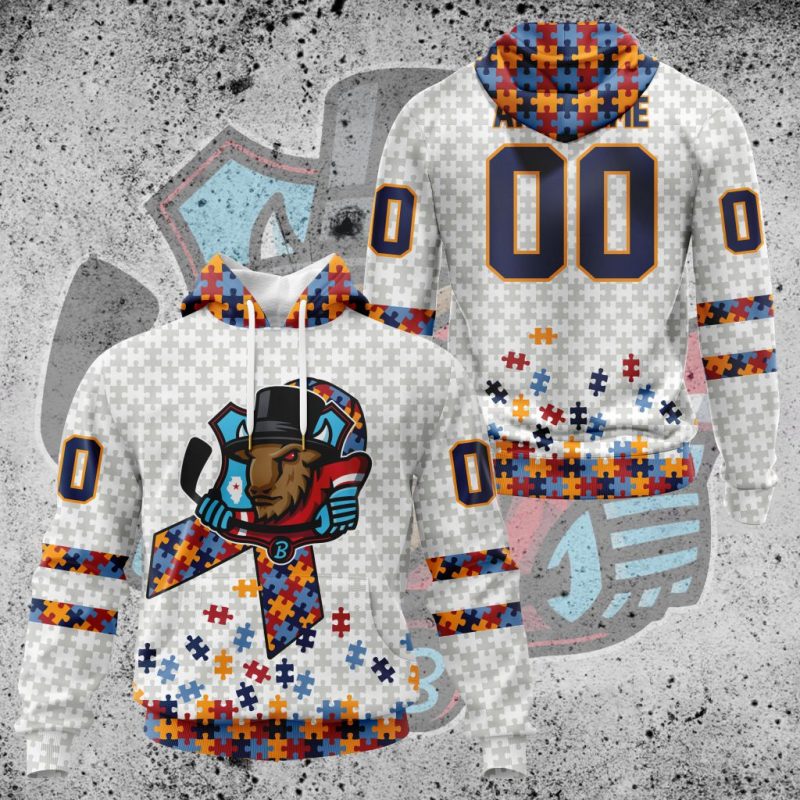 ECHL Bloomington Bison Autism Awareness Performance Unisex Hoodie