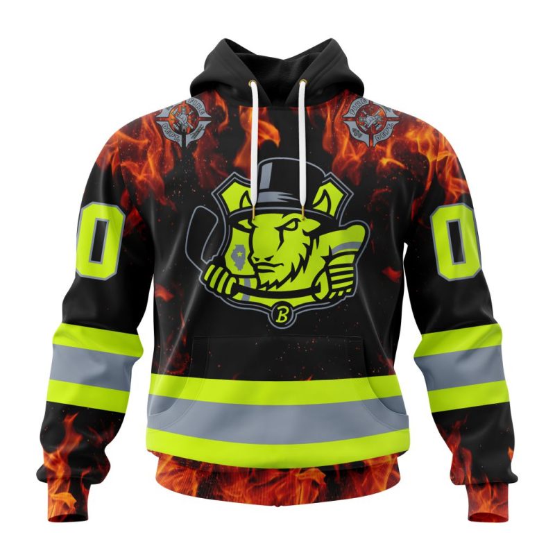 ECHL Bloomington Bison Design Honoring Firefighters Unisex Hoodie