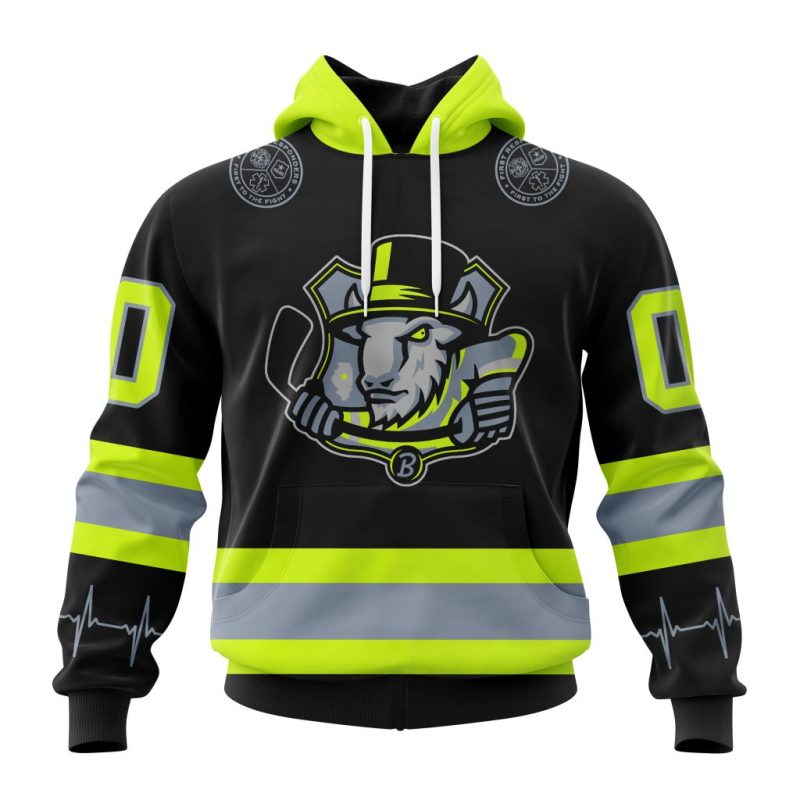 ECHL Bloomington Bison Design Honoring Firefighters Unisex Hoodie