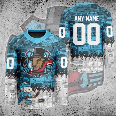 ECHL Bloomington Bison Peanuts 75th Anniversary Hockey Jersey