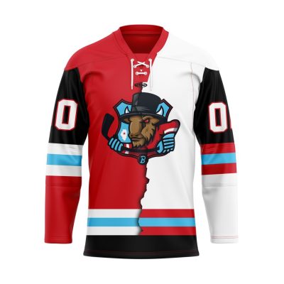 ECHL Bloomington Bison Personalized Mix Design Lace Hockey Jersey