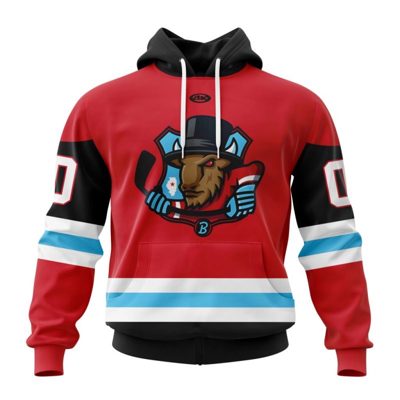 ECHL Bloomington Bison Personalized Red Design Unisex Hoodie