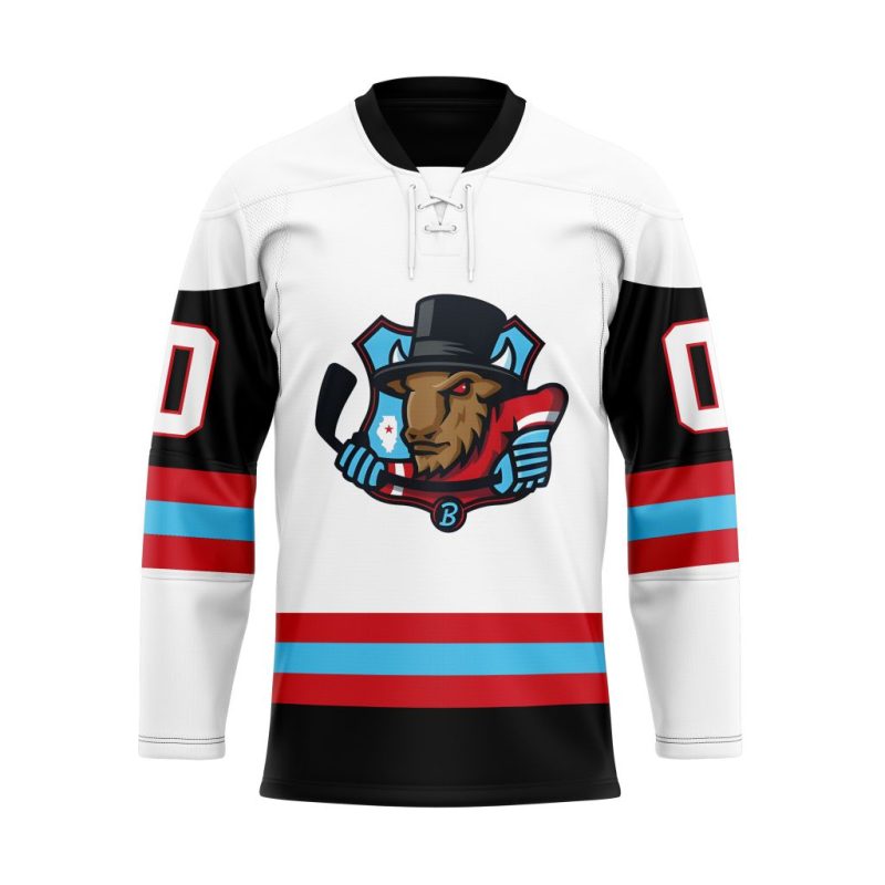 ECHL Bloomington Bison Personalized White Lace Hockey Jersey