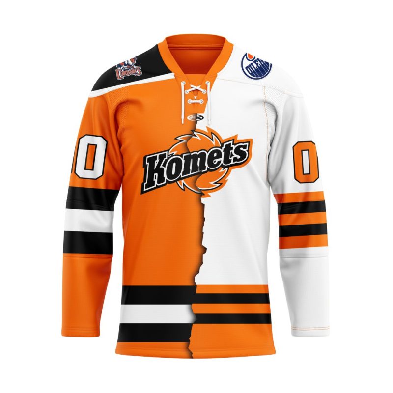ECHL Fort Wayne Komets Personalized Mix Design Lace Hockey Jersey