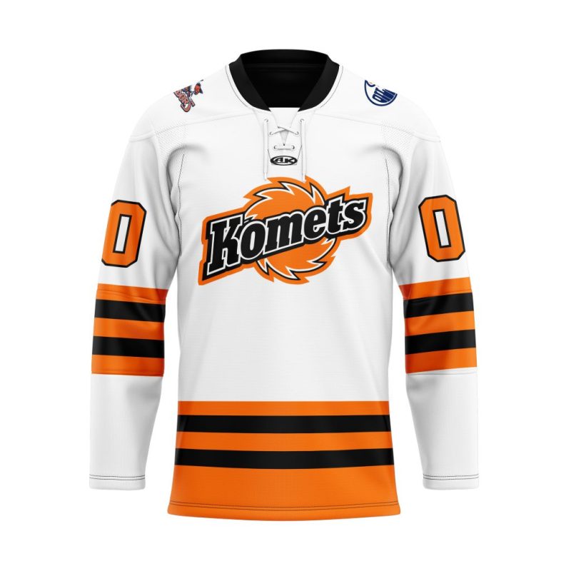 ECHL Fort Wayne Komets Personalized White Lace Hockey Jersey