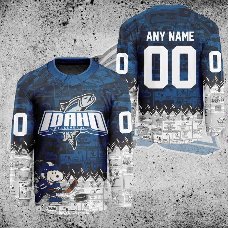 ECHL Idaho Steelheads Peanuts 75th Anniversary Hockey Jersey