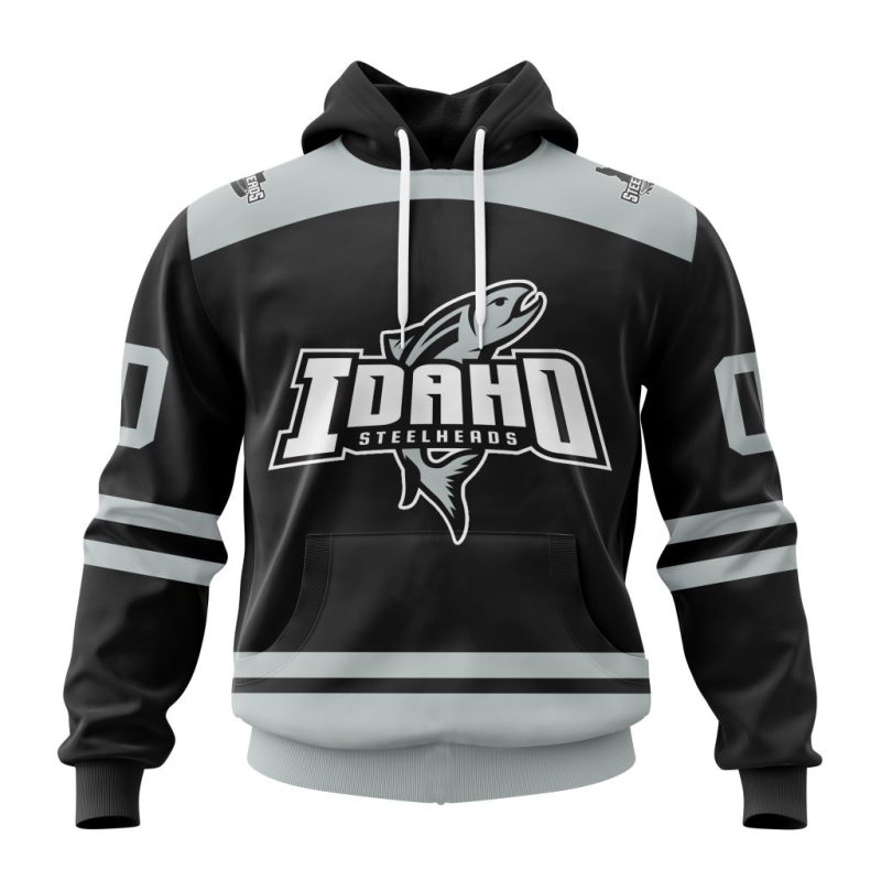ECHL Idaho Steelheads Personalized Black Design Unisex Hoodie