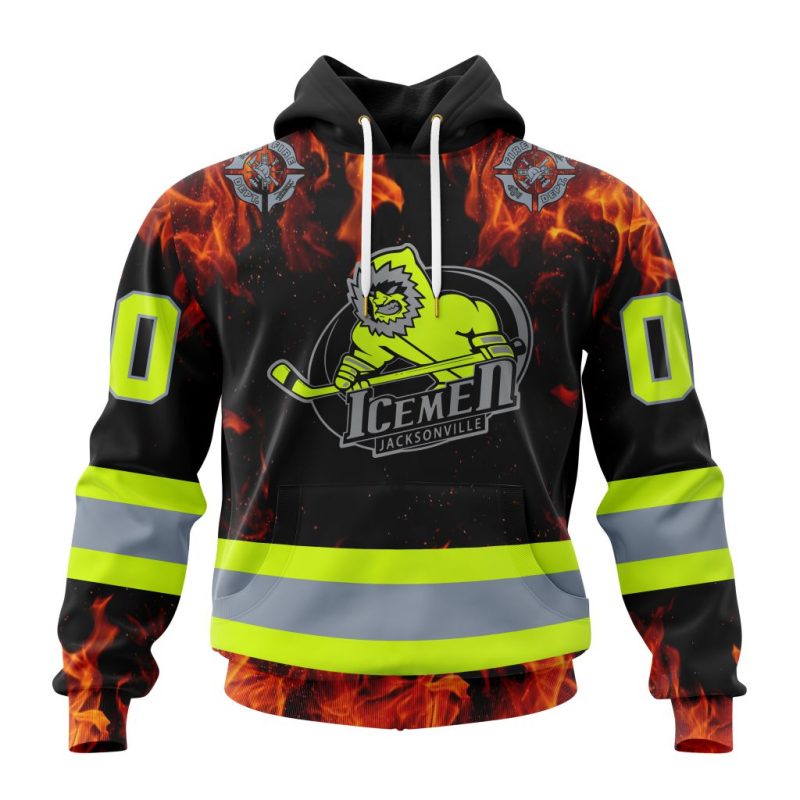ECHL Jacksonville Icemen Design Honoring Firefighters Unisex Hoodie