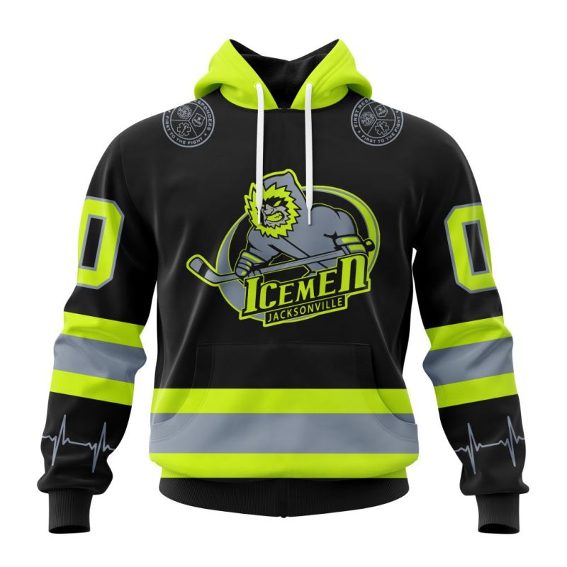 ECHL Jacksonville Icemen Design Honoring Firefighters Unisex Hoodie