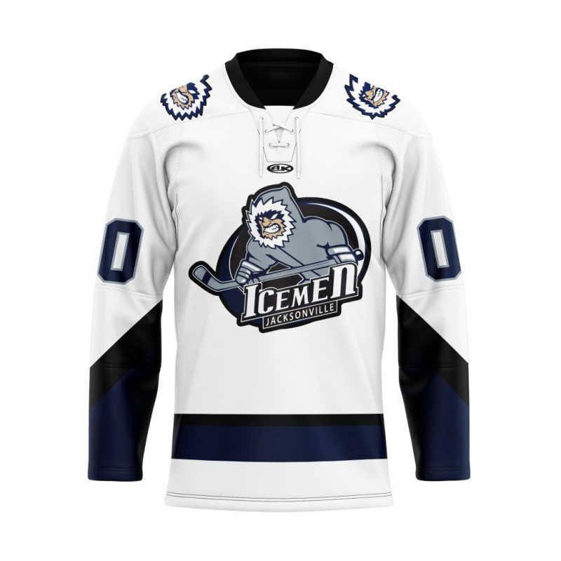 ECHL Jacksonville Icemen Personalized Home Lace Hockey Jersey