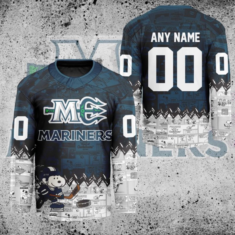 ECHL Maine Mariners Peanuts 75th Anniversary Hockey Jersey