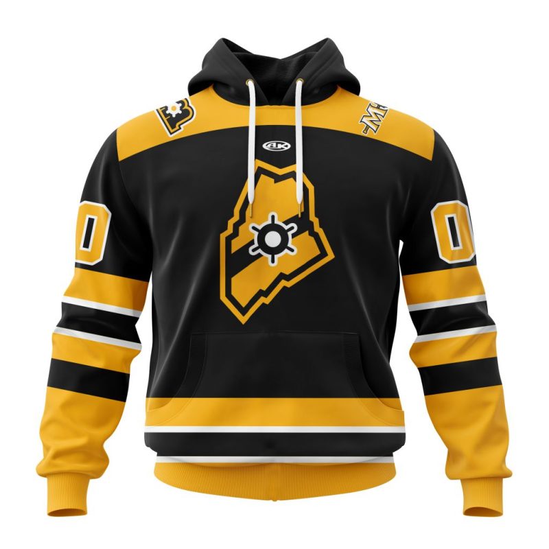 ECHL Maine Mariners Personalized Black Design Unisex Hoodie