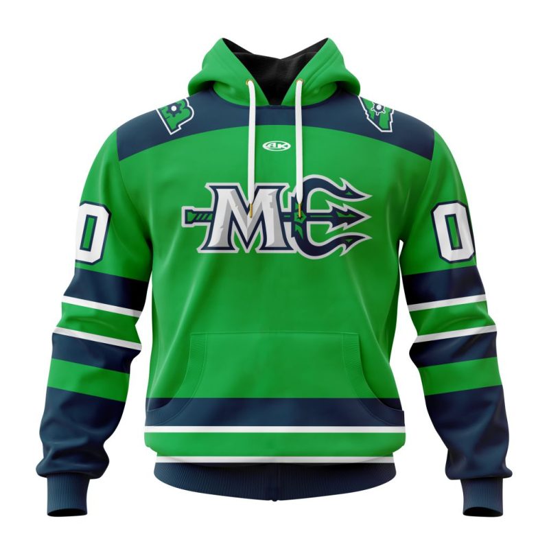 ECHL Maine Mariners Personalized Green Design Unisex Hoodie