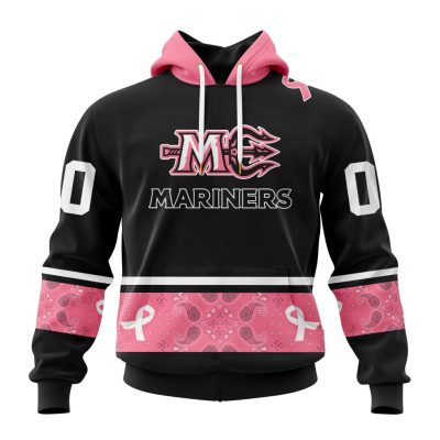 ECHL Maine Mariners Special Pink Paisley Fights Breast Cancer Design Unisex Hoodie