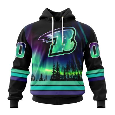 ECHL Rapid City Rush Design With Northern Lights Unisex Hoodie