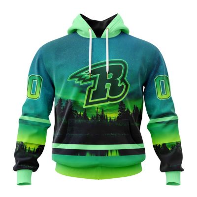 ECHL Rapid City Rush Design With Northern Lights Unisex Hoodie