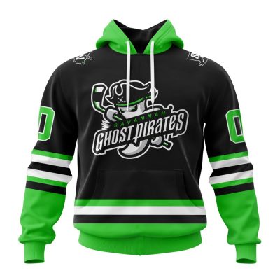 ECHL Savannah Ghost Pirates Personalized Black Design Unisex Hoodie