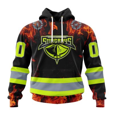 ECHL South Carolina Stingrays Design Honoring Firefighters Unisex Hoodie