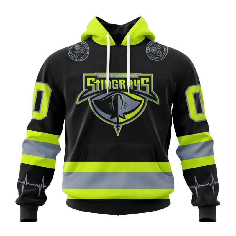 ECHL South Carolina Stingrays Design Honoring Firefighters Unisex Hoodie