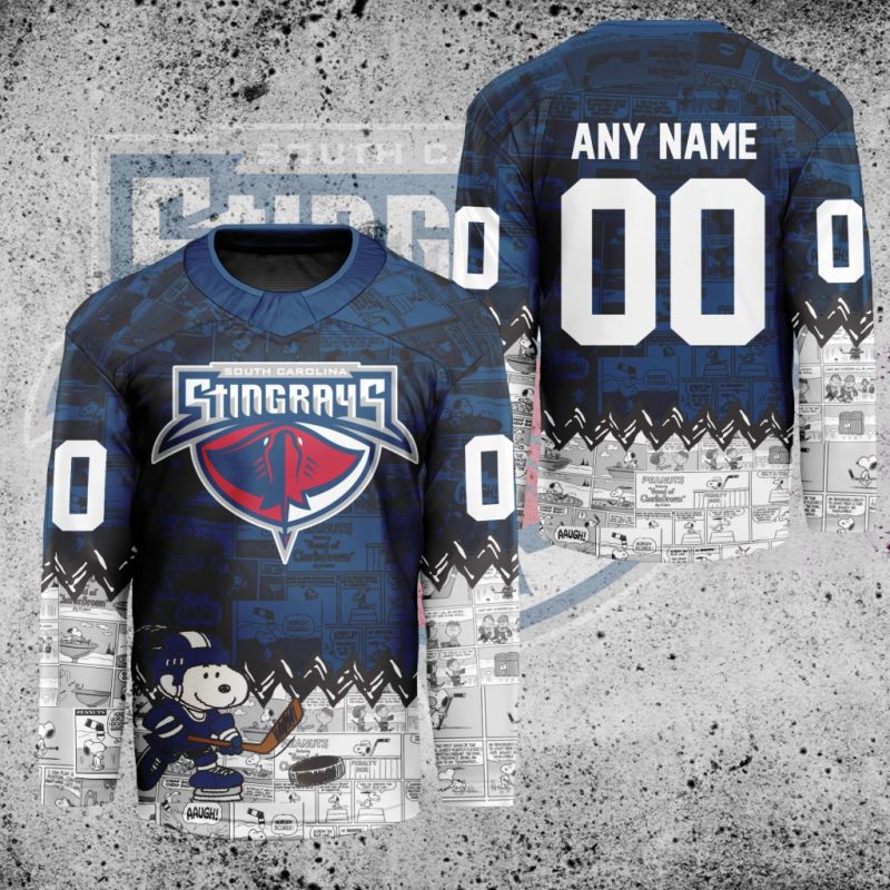 ECHL South Carolina Stingrays Peanuts 75th Anniversary Hockey Jersey