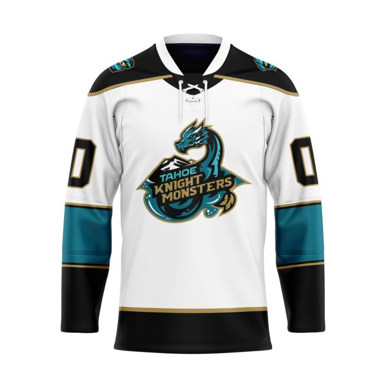 ECHL Tahoe Knight Monsters Personalized White Lace Hockey Jersey