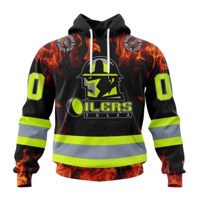 ECHL Tulsa Oilers Design Honoring Firefighters Unisex Hoodie