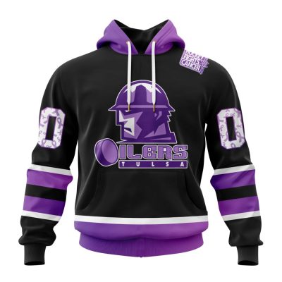 ECHL Tulsa Oilers Special Hockey Fights Cancer Design Unisex Hoodie