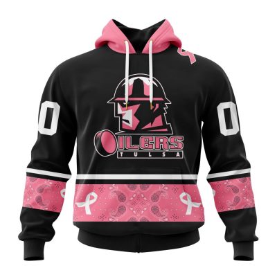 ECHL Tulsa Oilers Special Pink Paisley Fights Breast Cancer Design Unisex Hoodie
