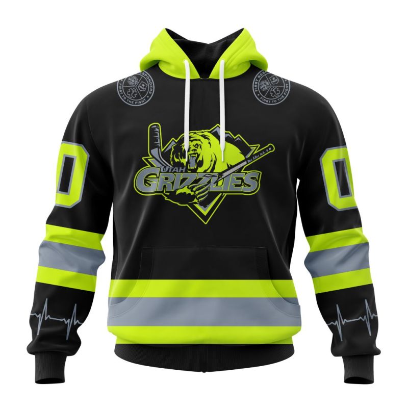 ECHL Utah Grizzlies Design Honoring Firefighters Unisex Hoodie