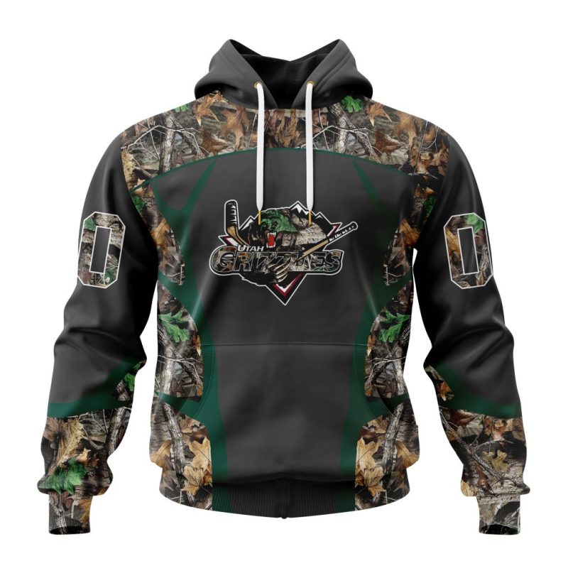 ECHL Utah Grizzlies Special Realtree Camo Hunting Design Unisex Hoodie