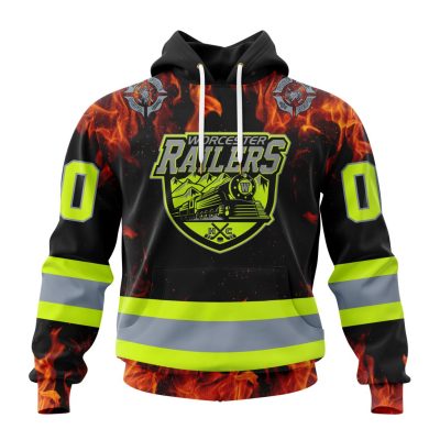 ECHL Worcester Railers Design Honoring Firefighters Unisex Hoodie