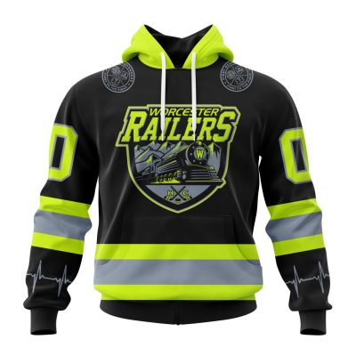 ECHL Worcester Railers Design Honoring Firefighters Unisex Hoodie