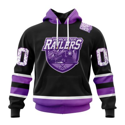 ECHL Worcester Railers Special Hockey Fights Cancer Design Unisex Hoodie