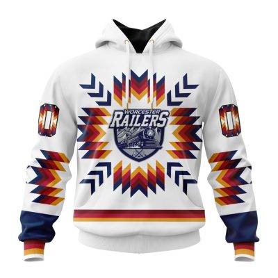 ECHL Worcester Railers Special Native Design Unisex Hoodie
