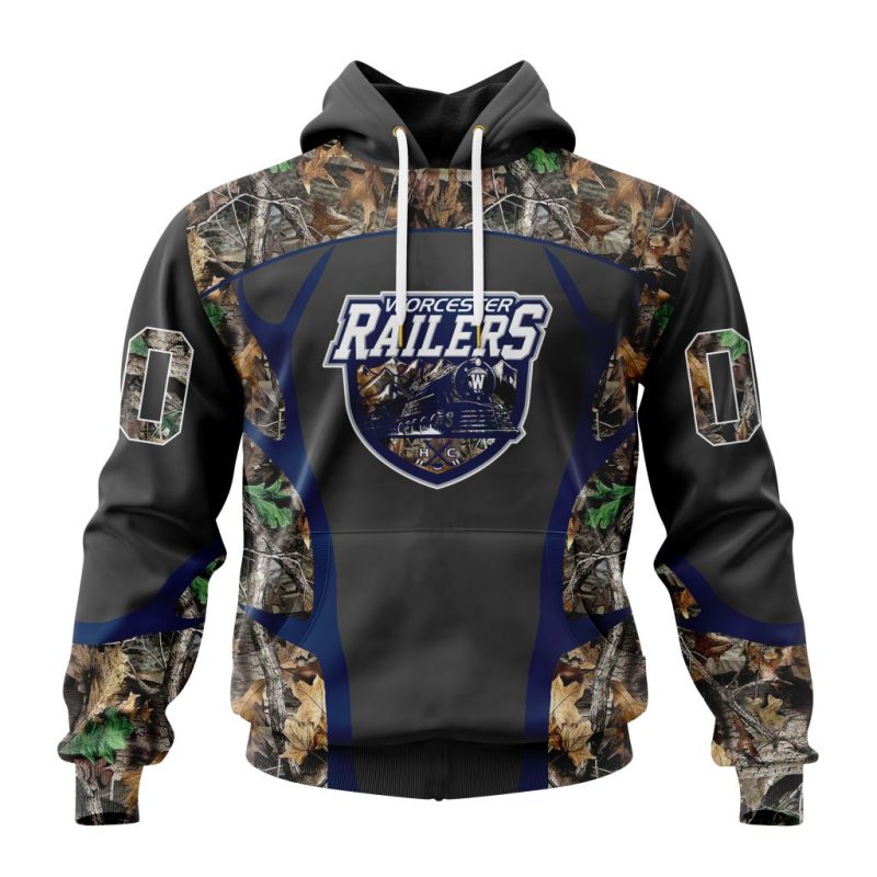 ECHL Worcester Railers Special Realtree Camo Hunting Design Unisex Hoodie