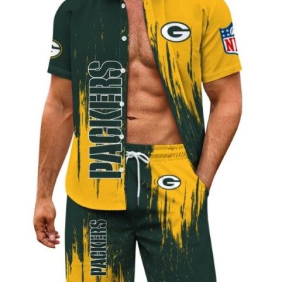 Green Bay Packers Combo Hawaiian Shirt and Shorts AHS1022