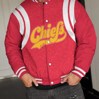 Kansas City Chiefs National Football League Varsity Jacket Baseball Button Jacket BJA1324