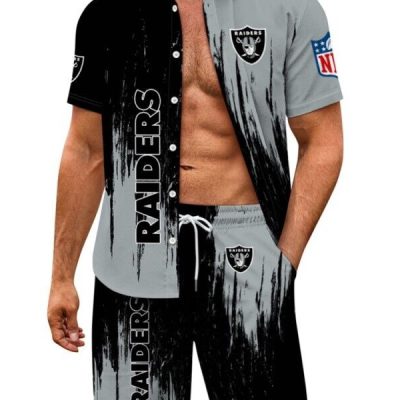 Las Vegas Raiders Combo Hawaiian Shirt and Shorts AHS1171