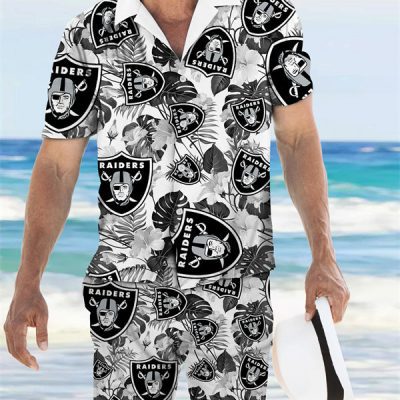 Las Vegas Raiders Combo Hawaiian Shirt and Shorts AHS1172