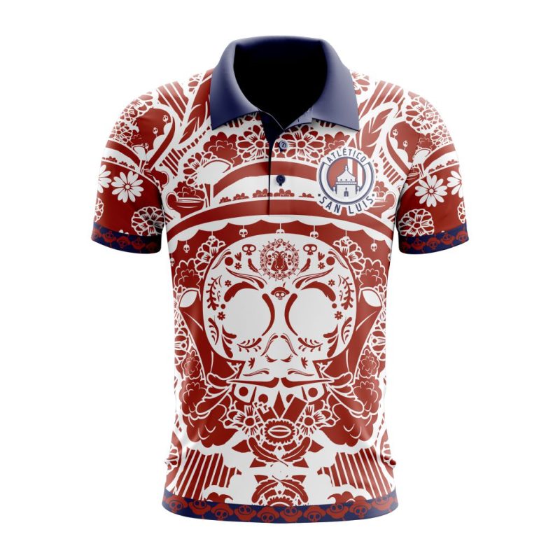 Liga MX Atletico San Luis Special Dia De Muertos Design Polo Shirt