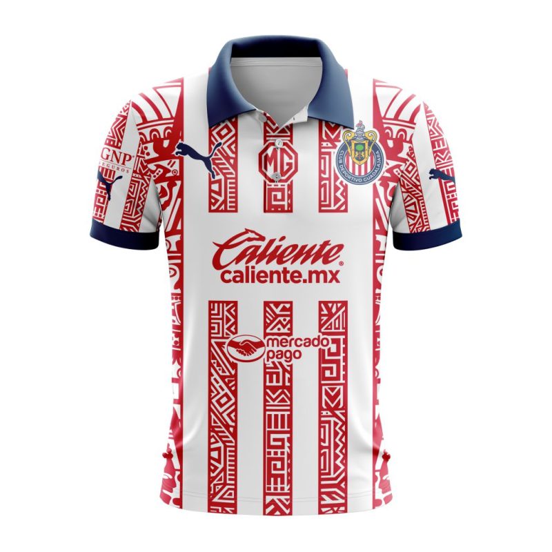 Liga MX Chivas Guadalajara Special 2024 Home Aztec Design Polo Shirt