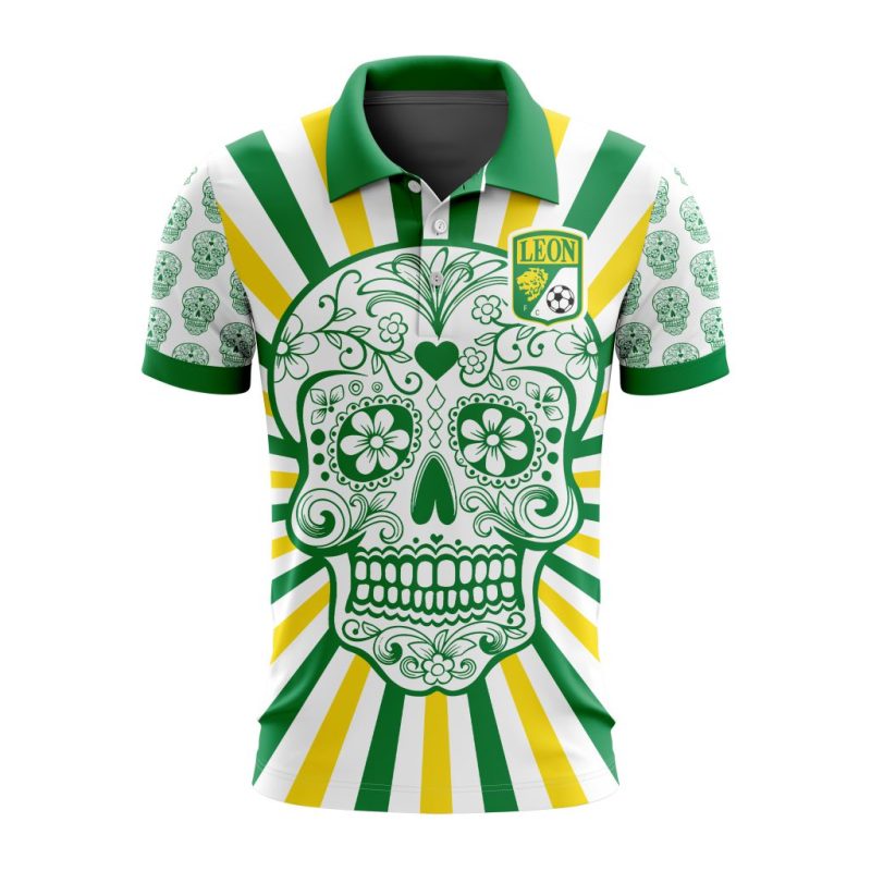 Liga MX Club Leon Special Dia De Muertos Design Polo Shirt