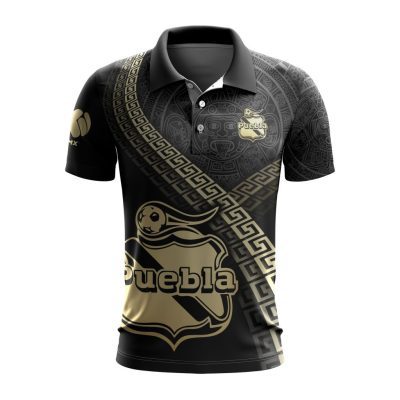 Liga MX Club Puebla Special Black And Gold Design Polo Shirt