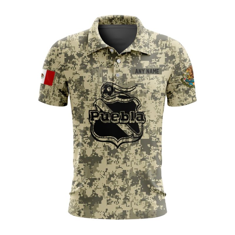 Liga MX Club Puebla Special Camo Design Polo Shirt