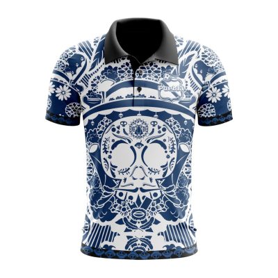 Liga MX Club Puebla Special Dia De Muertos Design Polo Shirt